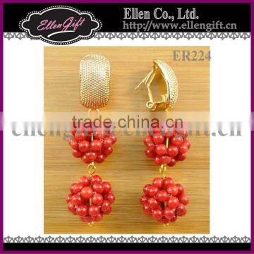 Handmade Coral Beads Earrings ER-224