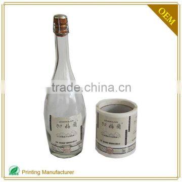 White Self Adhesive Custom Wine Bottle Label Printing Printer