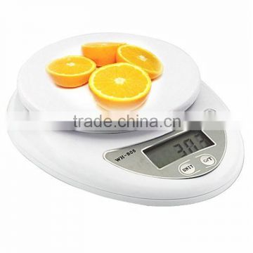 High-end food grade plastic digit 5kg/1g kitchen gram scale