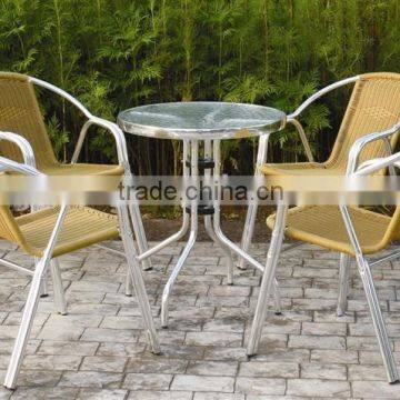 ZT-1038CT Round wicker with aluminum outdoor dining set furniture