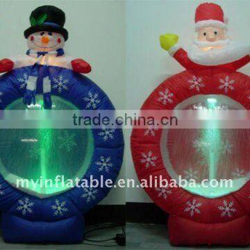 Inflatable Christmas wreath snowing