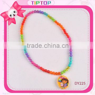 plastic bead necklace with charm