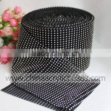 Fashion Decorative metallic 24 rows 10yards Rhinestone wrap rolls ribbon