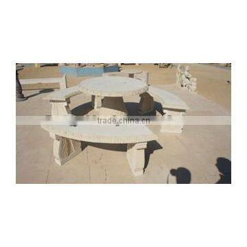 sandstone garden round table bench manufacturer