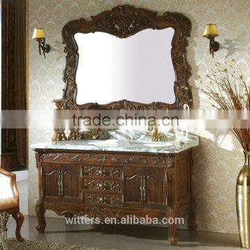 Home goods bath vanity of antique solid wood bathroom vanity in bronze WTS209