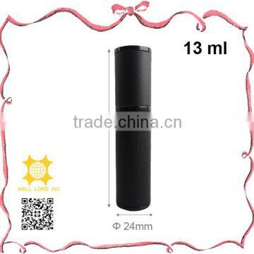 12ml Classic Silver Loop Black Leather Wrapped Purse Atomizer photo-6