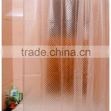 2015 new pure color Bathroom Products EVA/PEVA plastic 3D Shower Curtain, eco-friendly new 3D elegant pattern EVA shower curtain