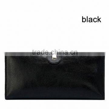 Custom Logo Card Holder Wallet for Ladies Genuine Leather Fashion Big Size Wallet