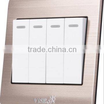 10A 250V 4 Gang 2 Way Shotel Doorbell Touch Panel Switch