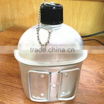 China Supplier US Military Bottle 1L Outdoor Camping Cooking Cup Military Kettle Water Bottle Canteen