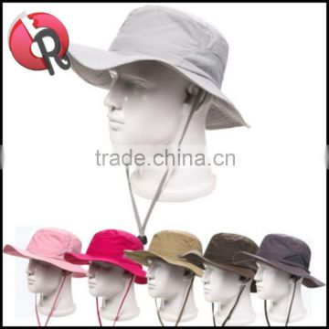 100% Cotton Unisex Sun Hunting Fishing Outdoor Cap Wide Brim Bucket Boonie Hat