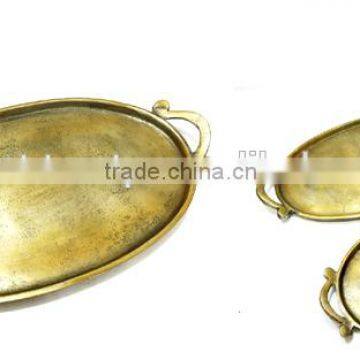 Brass Antique Tray, Antique style serving tray, decorative aluminium tray antique finish