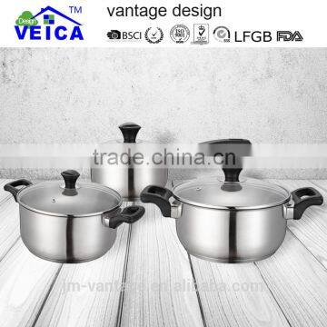 2016 new design good price cookware set stainless steel