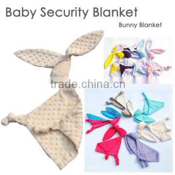2017 Hot Selling Super Soft Minky Dot Baby Bunny Security Blanket