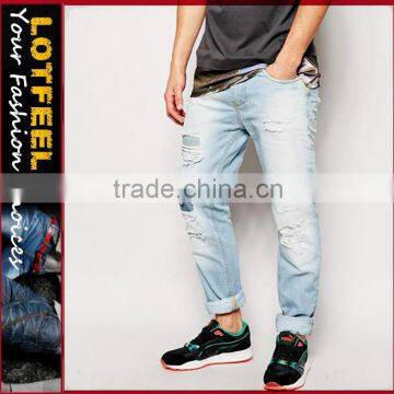 brand jeans turkey Distressed denim man jeans jeans fabric types new name jeans(LOTA071)