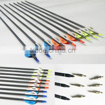 Compound Bow Carbon Fiber Arrows For Hunting Blazer Vanes Straightness 0.003