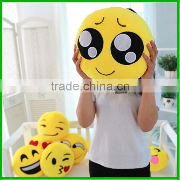 hot sale cute round stuffed pillow plush pillow emoji