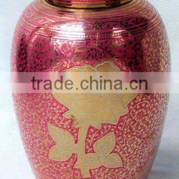 Brass Cremation Urn flower design