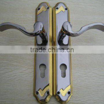 iron and aluminum door handle and lock