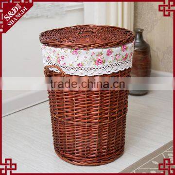 S&D Handweaved Washable Plastic Rattan Laundry Basket for Hotel Hamper Basket photo-2