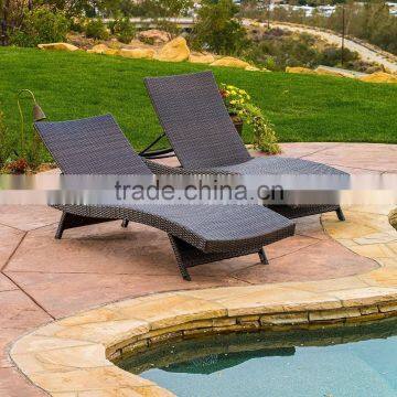 cheap outdoor adjustable rattan pool chaise lounge chair