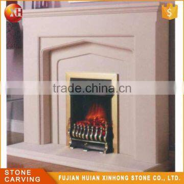 Best Sale Mantel Indoor Wood Burn Red Stone Fireplace photo-2