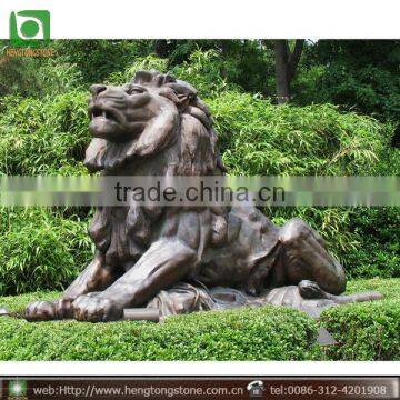 Black Gunmetal Lion Animal Sculpture