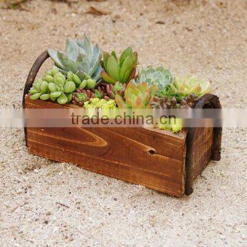 2016 special design rectangular indoor wooden planters