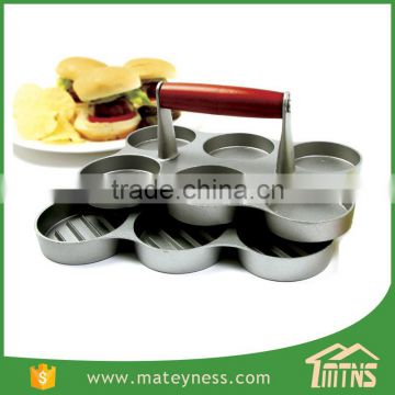 6-Slider Mini Burger Press Durable Aluminum Construction