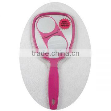 Two pcs of hand held mirror with double clamshell of mirror for beauty