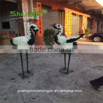 SJLJ013599 Artificial Red-crawned Crane Fake Plastic Topiary Animal for Garden Home Decoration photo-2
