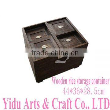 kitchen furniture rice storage bin wooden kitchen storage box