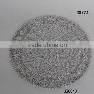 Glass beaded Table Mat in two tone silver colour other patterns available