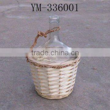 Willow Wine Basket With Glass photo-1