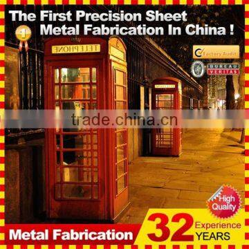 2014 Metal Public Wall Mirror Red London Antique Telephone Booth Decoration for Sale photo-3