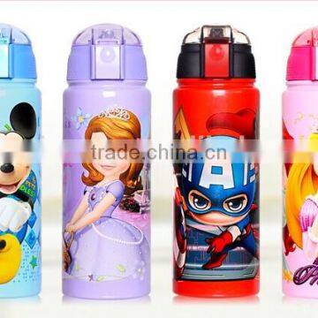 600ml 304 Stainless Steel Flask With Straw Kids Water Bottle photo-2