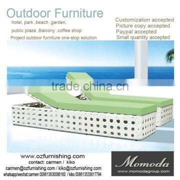 1028 Modern Style white Rattan Wicker Sun Lounger/Chairs/Sunbed/Daybed