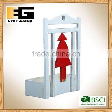 Christmas Tree Garden Planter Backrest Wooden Wall Hanging Flower Pot photo-3