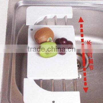 Retractable stainless steel sink racks with chopping board