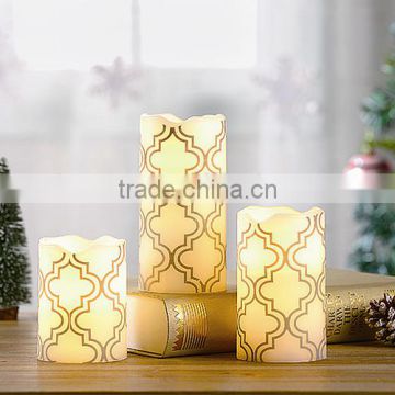 S/3 Pillar Candles LED Christmas Decorative Candles