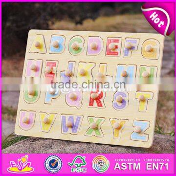 2017 Top Fashion Educational Toddlers Wooden Alphabet Puzzle W14M101 photo-6