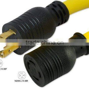 S10345 NEMA L14-30 Generator Power Cord - 40 Foot, 30A, 125/250V, 10 AWG, - ETL Listed