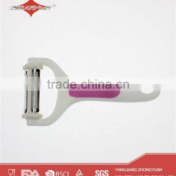 Manual Potato Peeler Stainless Steel Julienne and Vegetable Peeler With Rubber Handled photo-2