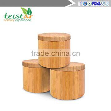 Round Bamboo Salt Box With Magnetic Closure is Eco-Friendly, 100% Organic Bamboo, Professional-Grade, Salt and Pepper Shaker photo-6
