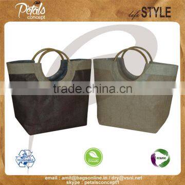 Round cane handle jute beach bag , Ecofriendly & Biodegradable