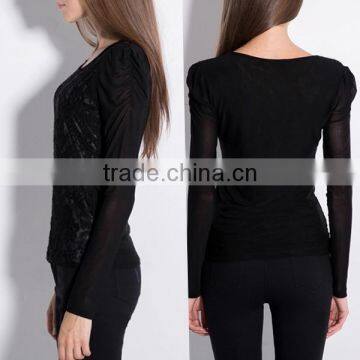 Women's Fashion Clothing Autumn Wear Long Sleeve Black Fancy Designer Western Tops Images photo-3