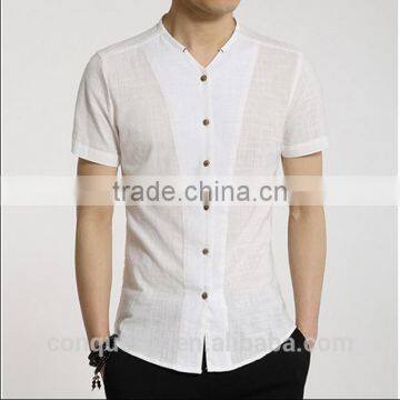 Men's White Linen Shirt HOT! MSRL0044 photo-3