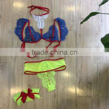 New Arrival Blue Color Garter Belt Lingerie Sexy Hot Transparent photo-3