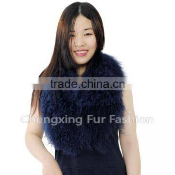CX-A-52S Latest Fashionable Detachable Blue Collar Mongolian Lamb Big Fur Collar photo-3