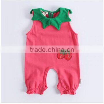 Latest design custom wholesale newborn girl fashion rompers 2017 summer kid baby cotton jumpsuit infants baby knitted romper